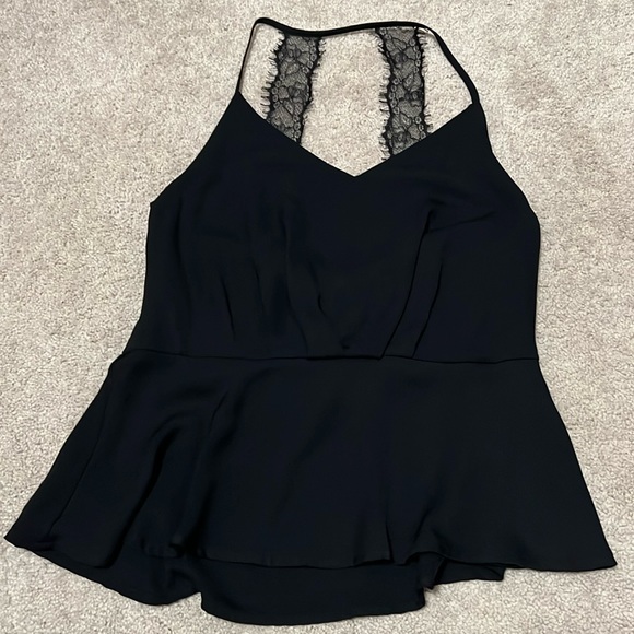 🌺 COLLECTIVE CONCEPTS black peplum top Size M - Picture 1 of 7